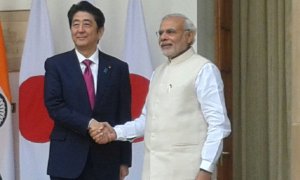 Prime Minister Narendra Modi with Prime Minister Shinzo Abe